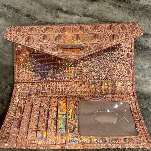 Brahmin Rose Golf Metallic Croc-Embossed Tote and wallet Set - Picture 4 of 8